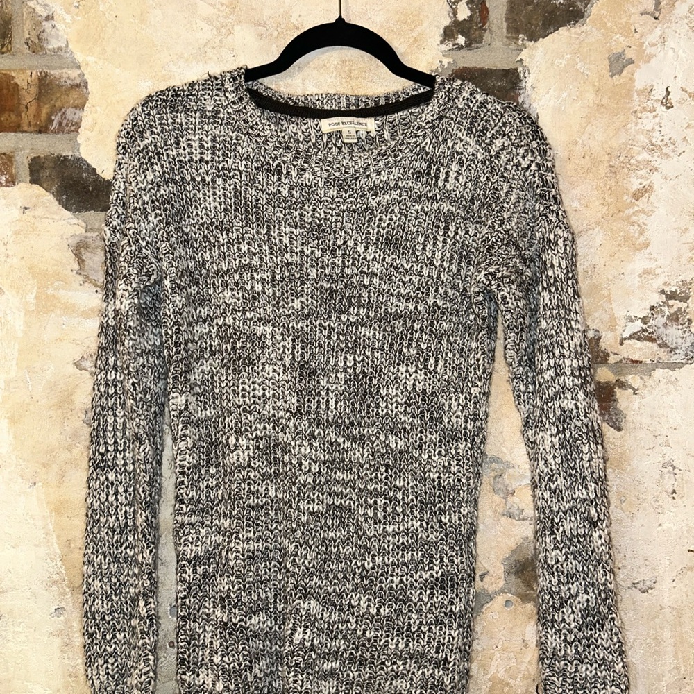 Poof Excellence Black and White Crew Neck Sweater